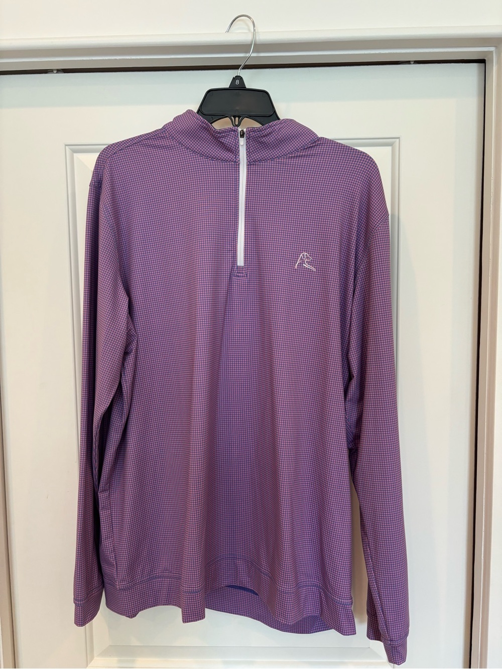 Rhoback Performance Quarter Zip XL | Pink/Navy Houndstooth | Excellent